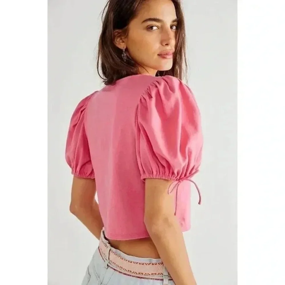 FREE PEOPLE Pink Kitty Tee